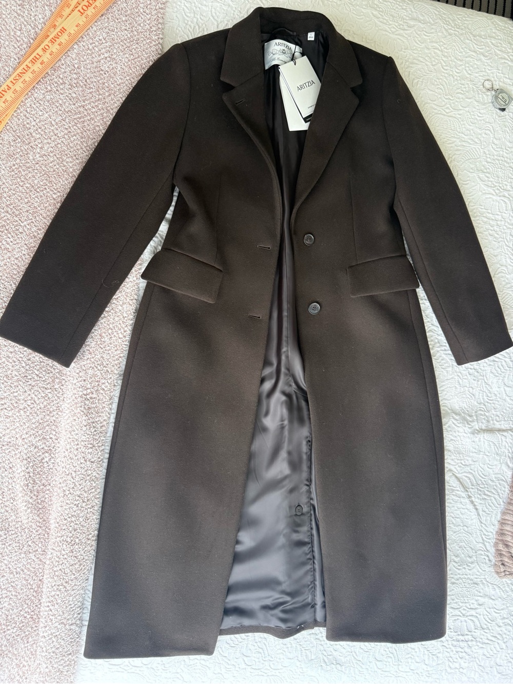 Aritzia espresso brown Single-Breasted Long Trench Coat - Picture 2 of 6